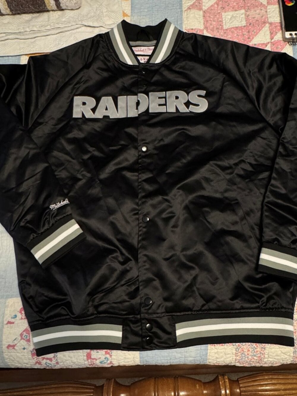 Mitchell & Ness Raiders NFL Football Black Varsity Vintage Jacket